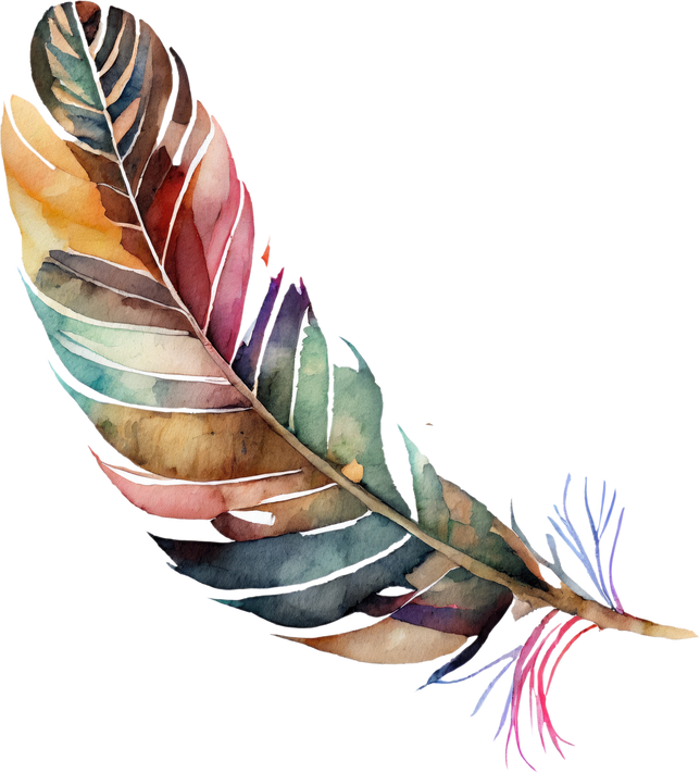 Colorful Feather Watercolor